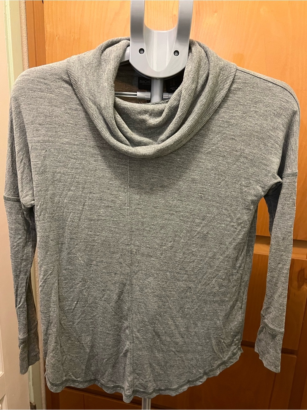 Rachel Zoe Heather Gray Front Seam Cowl Neck Pullover Top XS